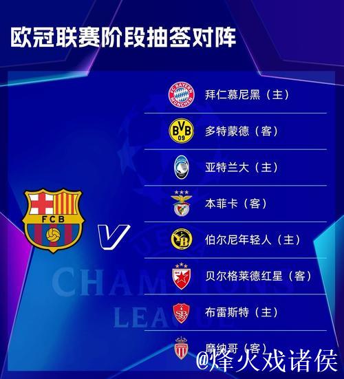 欧冠新赛季抽签： “大巴黎”连战五大联赛劲旅